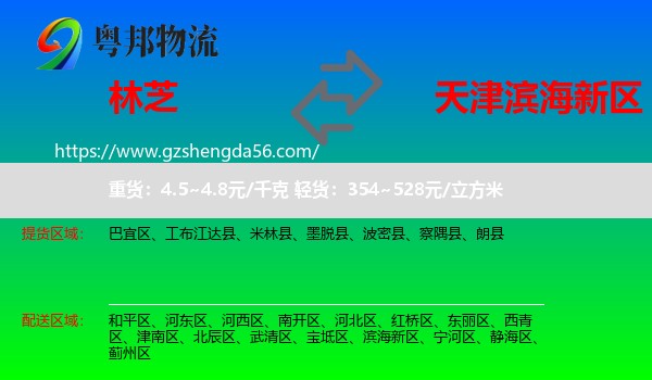 林芝到滨海新区物流