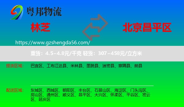 林芝到昌平区物流