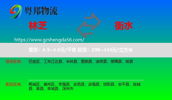 林芝到衡水物流