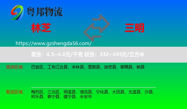 林芝到三明物流