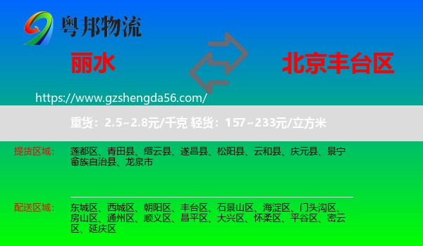 丽水到丰台区物流专线