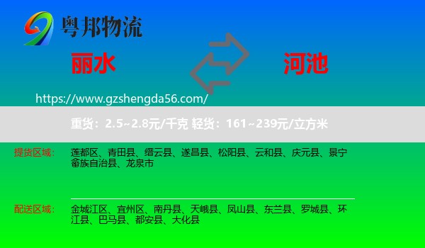 丽水到河池物流专线