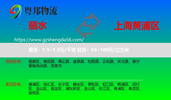 丽水到黄浦区物流专线