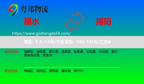 丽水到揭阳物流专线