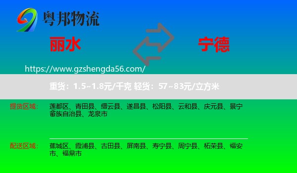 丽水到宁德物流专线