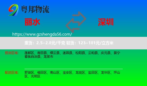 丽水到深圳物流专线