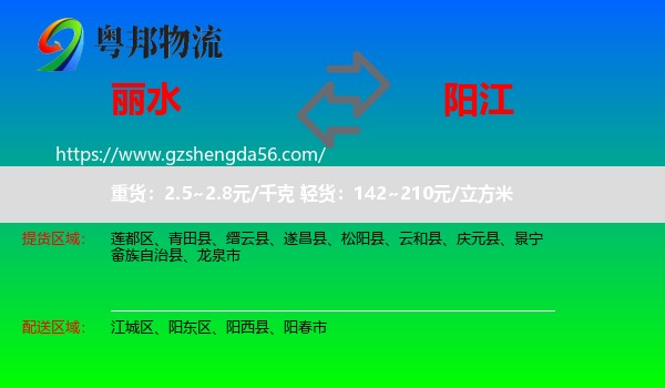 丽水到阳江物流专线