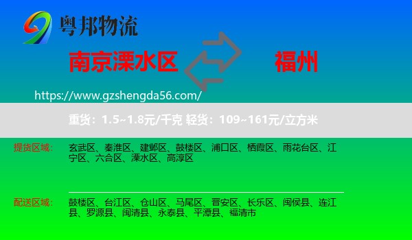 溧水区到福州专线