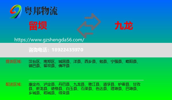 留坝县到九龙县物流专线