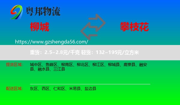 柳城县到攀枝花物流