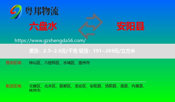 六盘水到安阳县物流专线