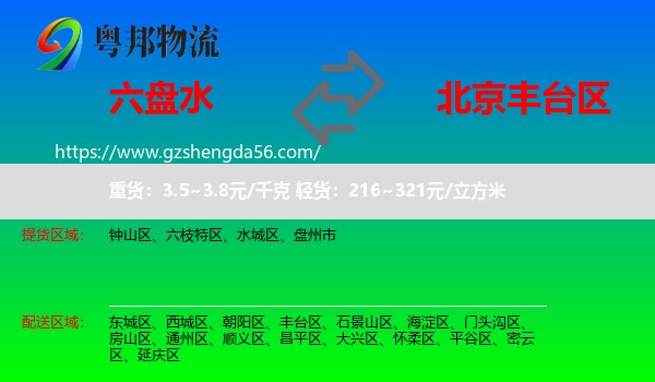 六盘水到丰台区物流专线