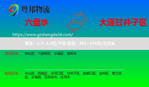 六盘水到甘井子区物流专线