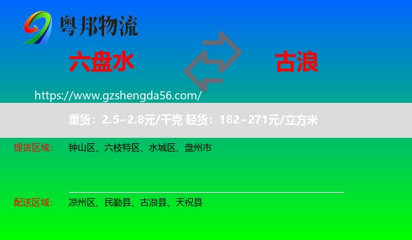 六盘水到古浪县物流专线