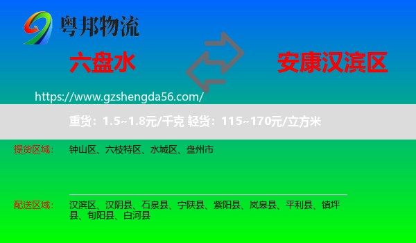 六盘水到汉滨区物流专线