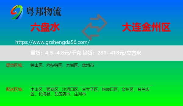 六盘水到金州区物流专线