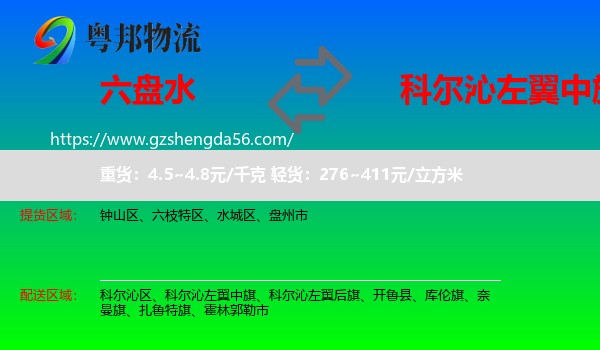 六盘水到科尔沁左翼中旗物流专线