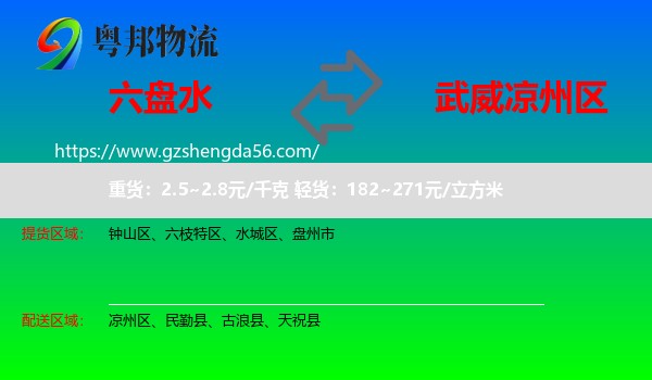 六盘水到凉州区物流专线