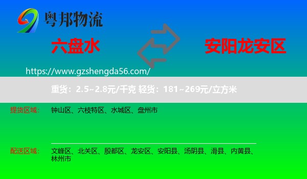六盘水到龙安区物流专线