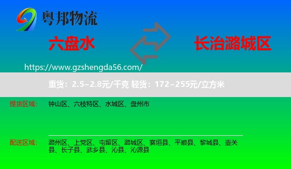 六盘水到潞城区物流专线