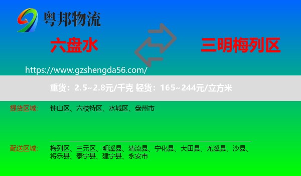 六盘水到梅列区物流专线
