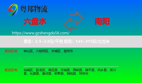六盘水到南阳物流专线