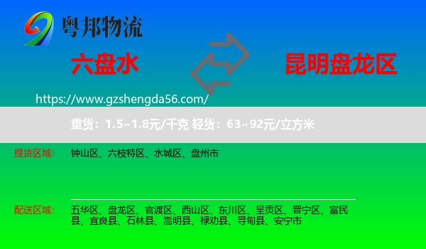 六盘水到盘龙区物流专线