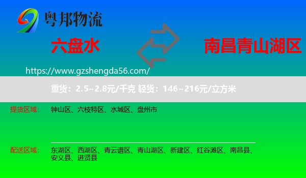 六盘水到青山湖区物流专线