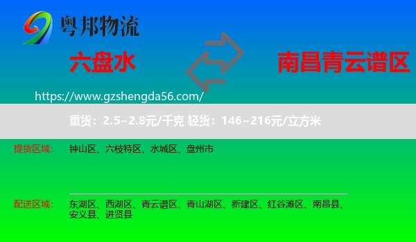 六盘水到青云谱区物流专线
