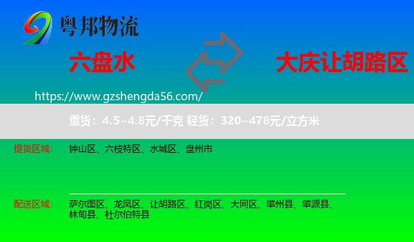 六盘水到让胡路区物流专线