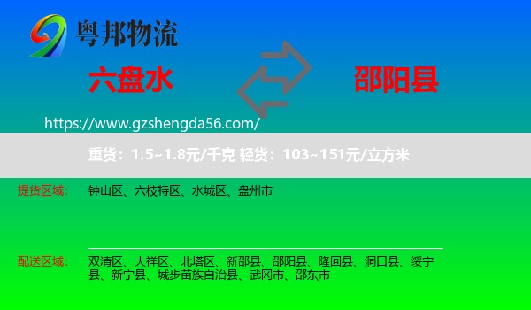 六盘水到邵阳县物流专线