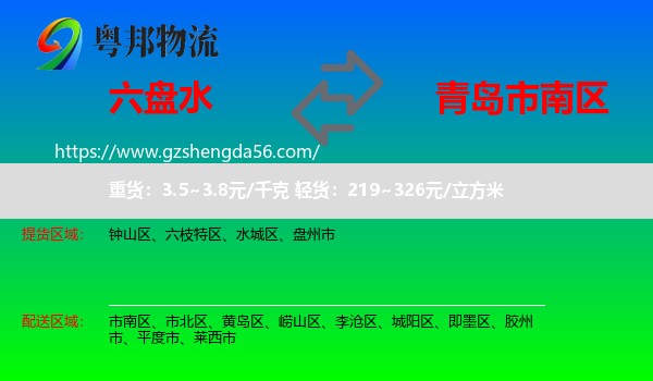 六盘水到市南区物流专线
