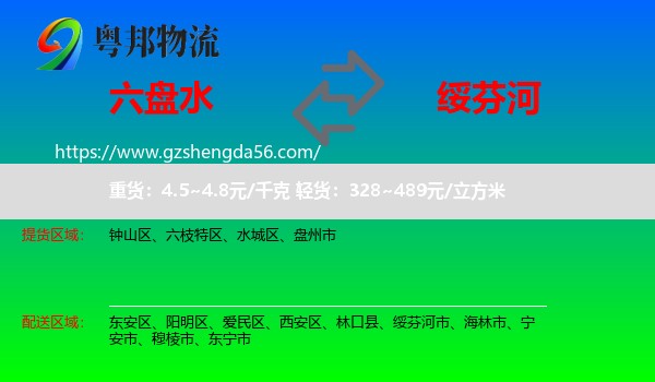 六盘水到绥芬河市物流专线