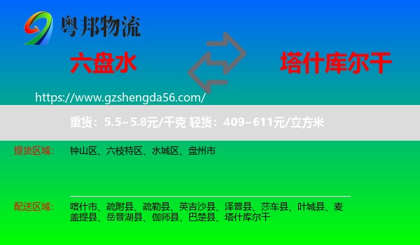 六盘水到塔什库尔干物流专线
