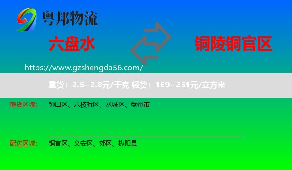 六盘水到铜官区物流专线