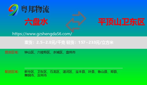 六盘水到卫东区物流专线