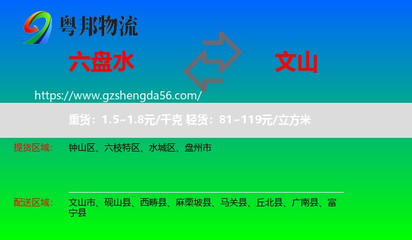 六盘水到文山物流专线