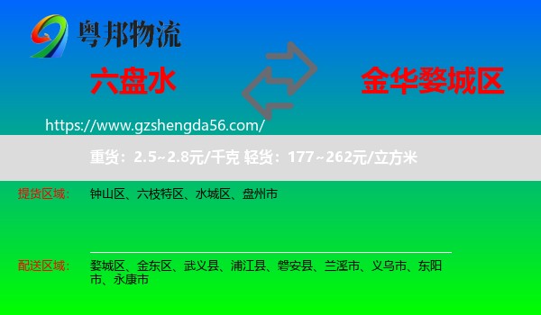六盘水到婺城区物流专线