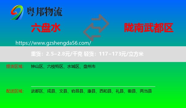 六盘水到武都区物流专线