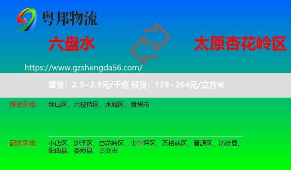 六盘水到杏花岭区物流专线
