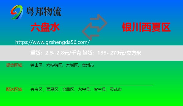 六盘水到西夏区物流专线