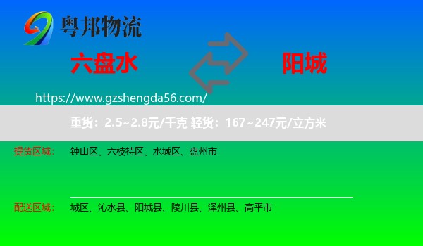 六盘水到阳城县物流专线