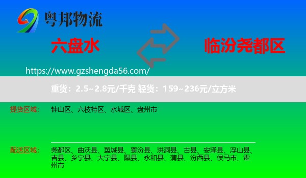 六盘水到尧都区物流专线