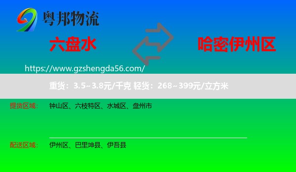 六盘水到伊州区物流专线
