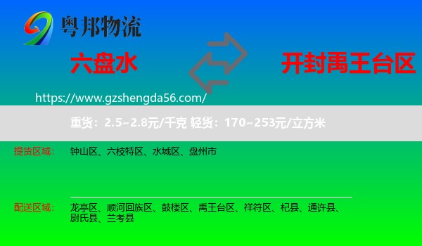 六盘水到禹王台区物流专线