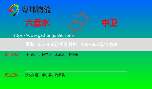 六盘水到中卫物流专线