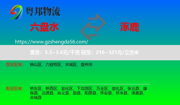 六盘水到涿鹿县物流专线