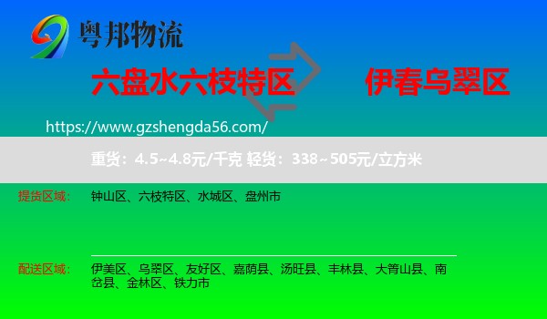 六枝特区到乌翠区物流专线