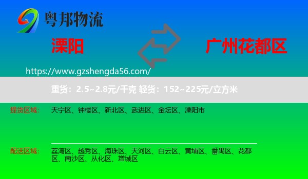 溧阳市到花都区物流专线