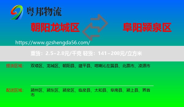 龙城区到颍泉区物流专线